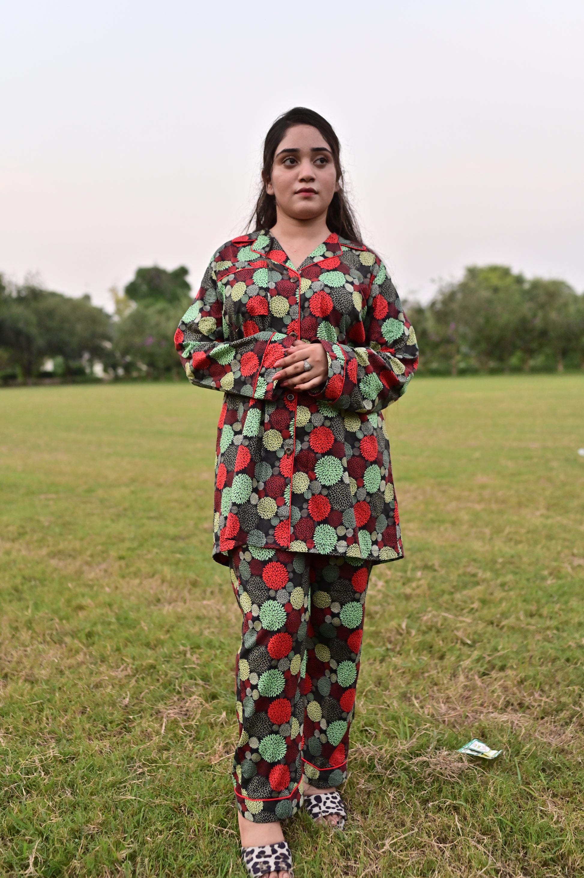 Pure Cotton Night Suit – Stitched & Ready to Lounge - Multi Colour - Up Trends
