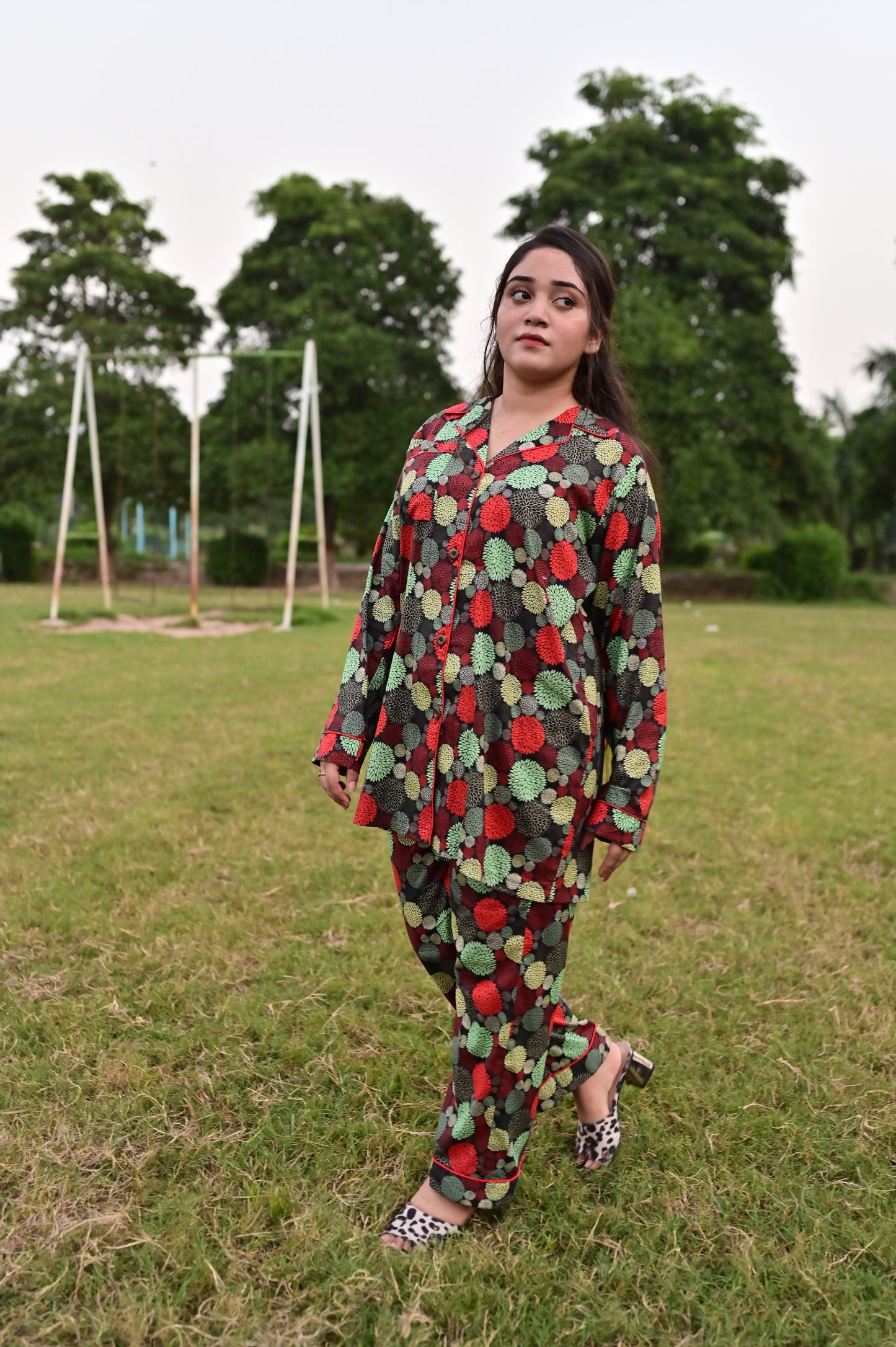 Pure Cotton Night Suit – Stitched & Ready to Lounge - Multi Colour - Up Trends