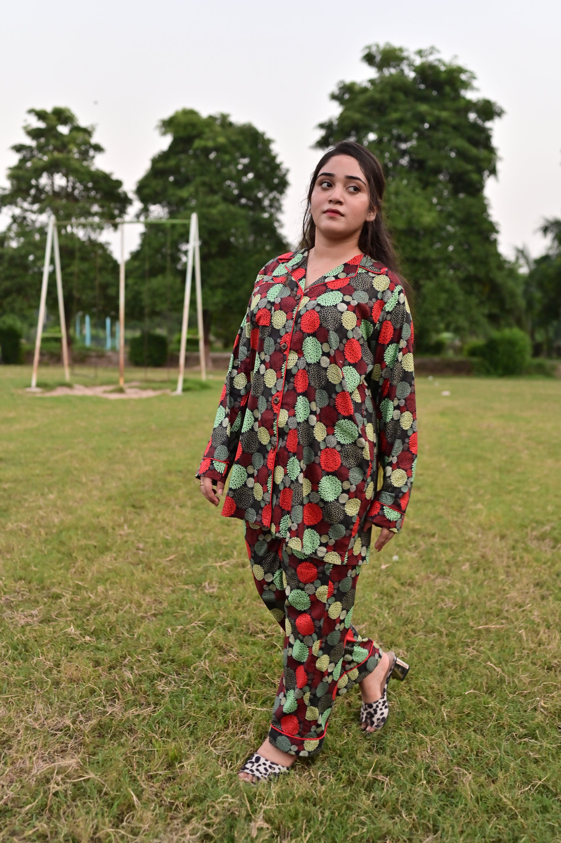 Pure Cotton Night Suit – Stitched & Ready to Lounge - Multi Colour - Up Trends