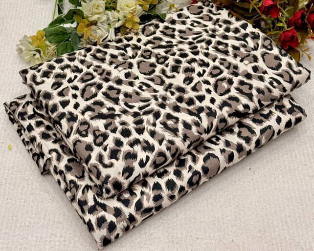 Unstitch Leopard Print Fabric-mix of Black, Brown, and Beige Tones - Up Trends
