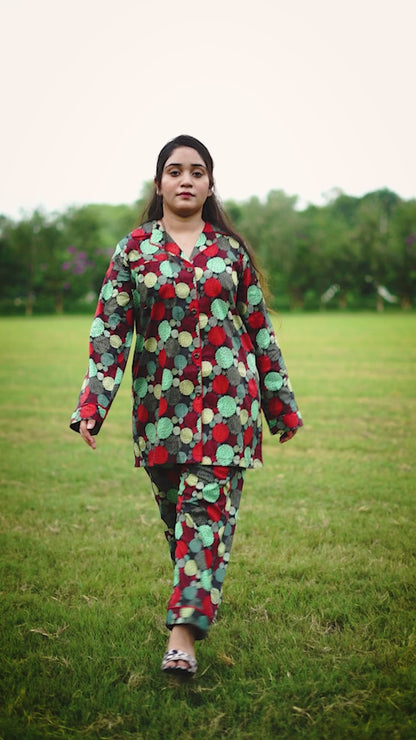 Pure Cotton Night Suit – Stitched & Ready to Lounge - Multi Colour